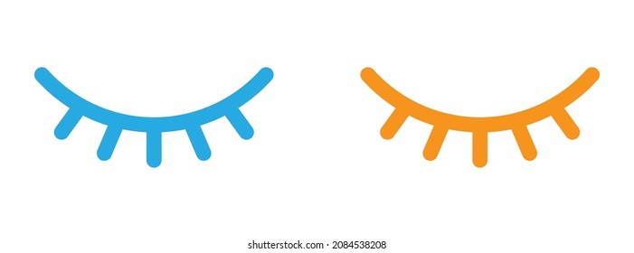Closed eye linear icon. Simple symbol of eye. Vector illustration. Human eye icon.