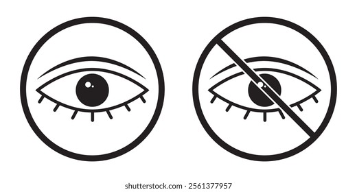 Closed eye linear icon. Simple symbol of eye. Black vector illustration. Human eye icon.