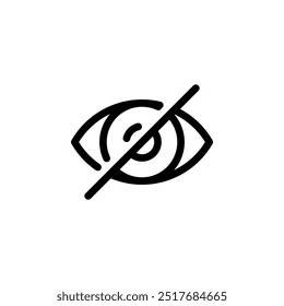 closed eye, eye slash, hide icon symbol vector template