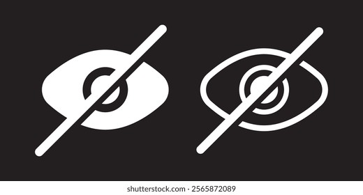 closed eye, eye slash, hide icon symbol vector template