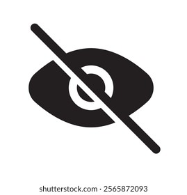 closed eye, eye slash, hide icon symbol vector template