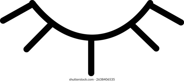 Closed eyes beautiful face, eyebrows and eyelashes, lashes extensions. Element design. Beauty studio logo. Linear vector in trendy minimalist style. makeup mascara symbols on transparent background.