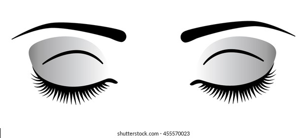 Similar Images, Stock Photos & Vectors of Closed eyes with eyelashes