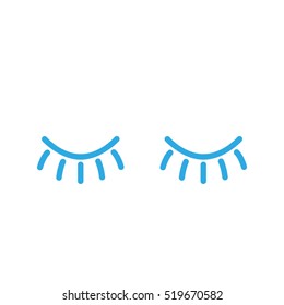 closed eyes icon vector illustration eps10. Isolated badge for website or app - stock infographics