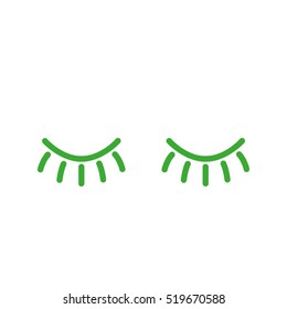 closed eyes icon vector illustration eps10. Isolated badge for website or app - stock infographics