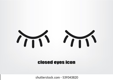 closed eyes icon vector illustration eps10. Isolated badge for website or app - stock infographics