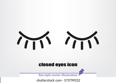 closed eyes icon vector illustration eps10. Isolated badge for website or app - stock infographics