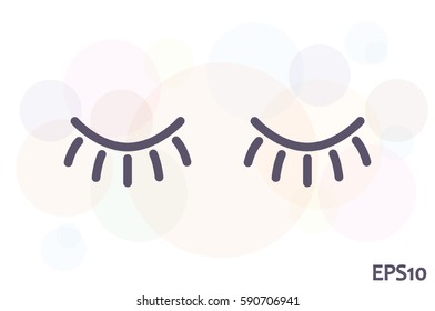 closed eyes icon vector illustration eps10. Isolated badge for website or app - stock infographics.