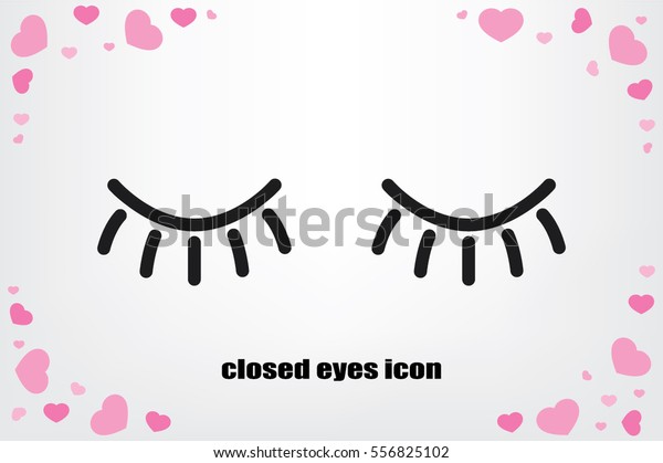 Closed Eyes Icon Vector Illustration Eps10 Stock Vector (Royalty Free) 556825102
