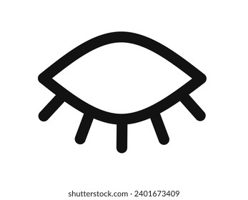 closed eyes icon vector with simple design