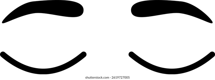 Closed up eyes Illustrations, eyebrow with closed eyes design