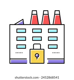 closed factory color icon vector. closed factory sign. isolated symbol illustration