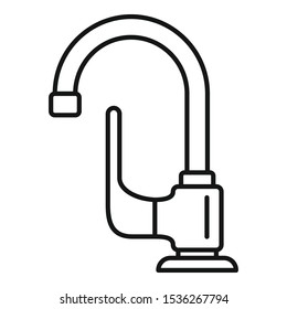 Closed faucet icon. Outline closed faucet vector icon for web design isolated on white background