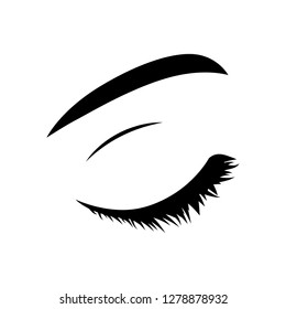closed female eye, vector