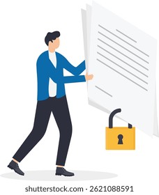 closed file with lock, vector image

