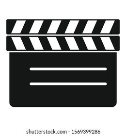 Closed film clapper icon. Simple illustration of closed film clapper vector icon for web design isolated on white background