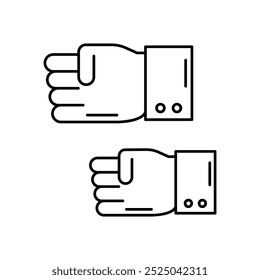 closed fist icon. Outline style design isolated on white background