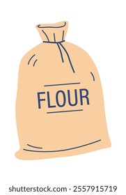 Closed flour sack bag vector illustration