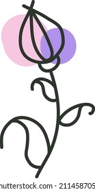 Closed flower, illustration, vector on a white background.