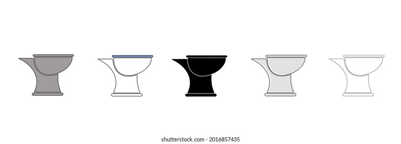 closed flush vector type icon