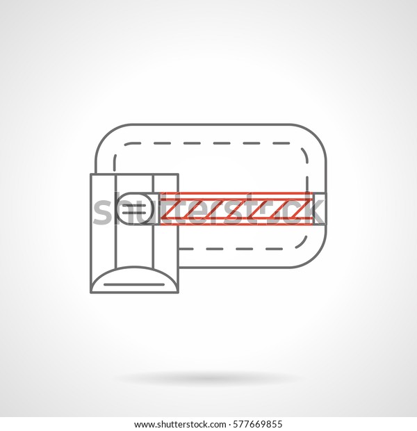 Closed gate barrier for control of entry transport.\
Flat line vector icon