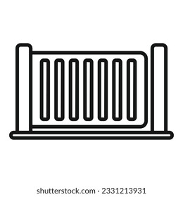 Closed gate icon outline vector. Automatic security. Signal key