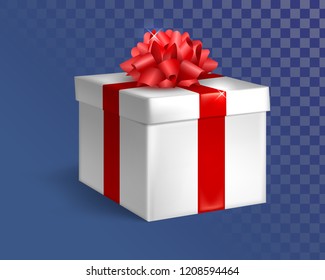 Closed gift, gift box with bow