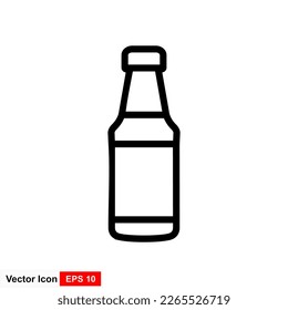Closed glass bottle icon isolated on white background.