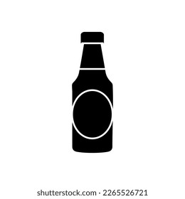 Closed glass bottle icon isolated on white background.