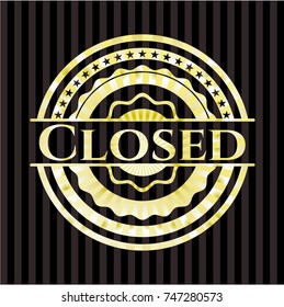 Closed gold shiny badge