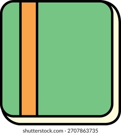 Icono de Vector de libro verde cerrado