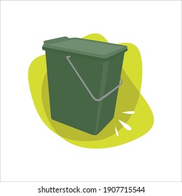 a closed green compost bucket