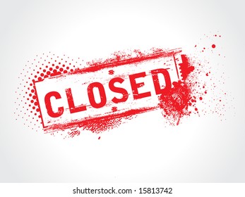 closed grunge tag with halftone background
