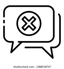 Closed hacker chat icon. Outline closed hacker chat vector icon for web design isolated on white background