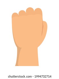 closed hand on white background