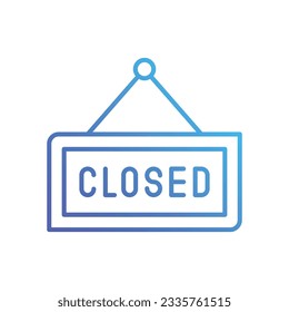 Closed Hanging Board Icons, vector stock illustration.