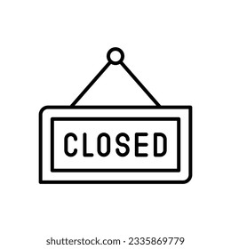 Closed Hanging Board Icons, vector stock illustration.