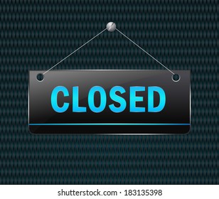 closed hanging sign - Vector signboard