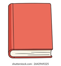 A closed, hard-cover book with a solid red cover. A simple icon for literature, education, or publishing. Represents a finished story, a manual, or a personal journal.