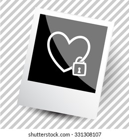 corazón cerrado. Fotograma. Icono del vector.