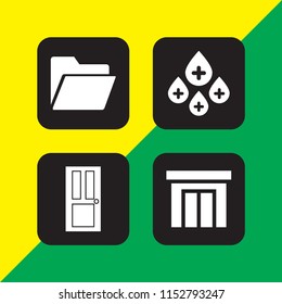 closed icon. 4 closed set with spa, door and folder vector icons for web and mobile app
