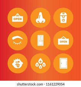 closed icon. 9 closed set with trash, open, spa and tired vector icons for web and mobile app
