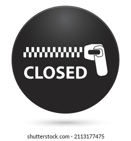 closed icon, black circle button, vector illustration.