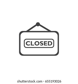 Closed icon in black on a white background. Vector illustration