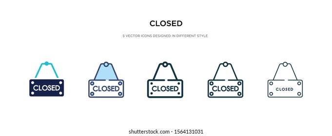 closed icon in different style vector illustration. two colored and black closed vector icons designed in filled, outline, line and stroke style can be used for web, mobile, ui