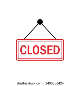 Hanging Sign Text Closed Door Icon Stock Illustration 1192775500