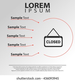 closed icon. closed infographics template