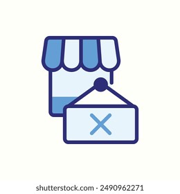 closed icon, isolated blue icon theme ecommerce
