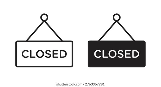 Closed icon set. black Illustration for graphic and web design.