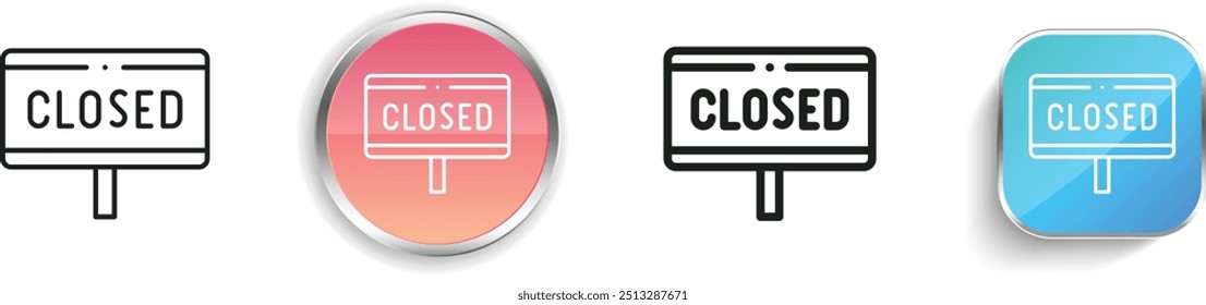 closed icon. Thin Linear, Regular and Button Style Design Isolated On White Background